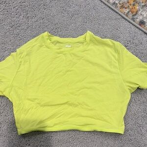 SKIMS Neon Yellow Crop T-Shirt Short Sleeve